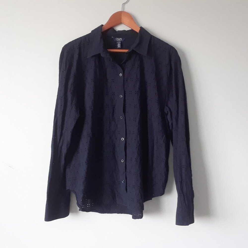 CHAPS Ralph Lauren 100% Cotton Eyelet Shirt XL